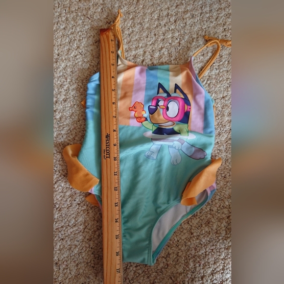 Bluey One Piece Swimsuit - Blue and Orange size 3T - Picture 5 of 13